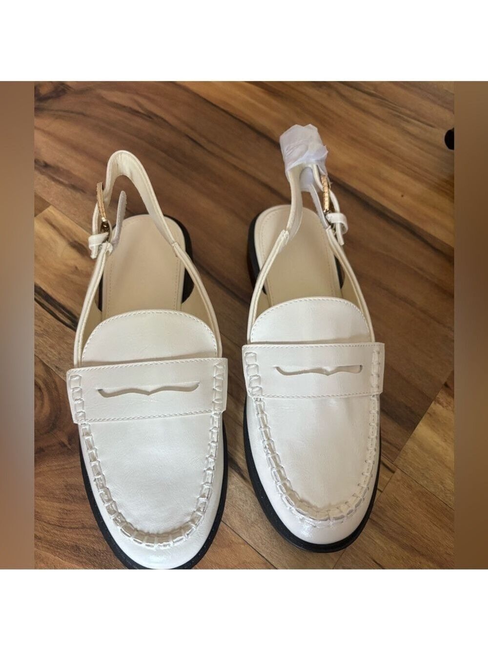 Coutgo Women's Slingback Loafers Pointed Toe Chunky Low Heel Size 7